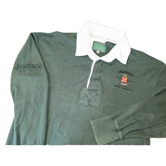 Jameson Other - Jameson Whiskey Green Embroidered Long Sleeve Rugby Polo Shirt Men's Medium